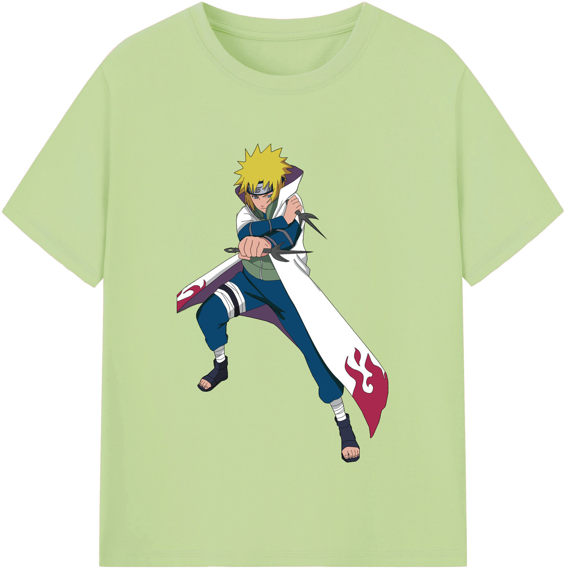 （画像用） NARUTO -ナルト- 波風 ミナト Namikaze Minato 綿100％半袖Tシャツ（フロントプリント）